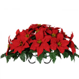 Red Poinsettia Saddle (Silk Cemetery Flowers)